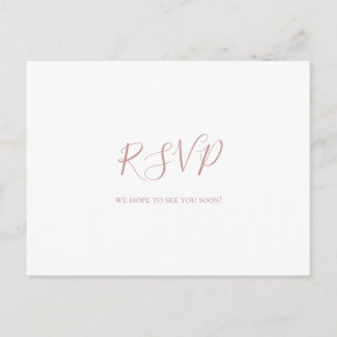 Tarjeta postal RSVP de la elegante y simple boda d