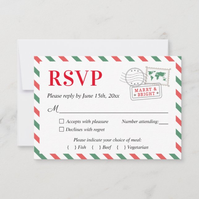 Tarjeta postal RSVP de la fiesta de boda de viaje  (Anverso)