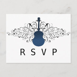 Tarjeta postal RSVP de la guitarra de los bañadore