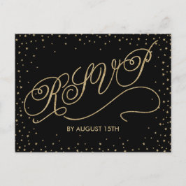 Tarjeta postal RSVP de las estrellas Purpurinas de
