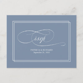 Tarjeta postal RSVP de matrimonio simple y elegant
