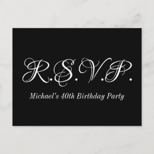 Tarjeta postal RSVP de moda antigua
