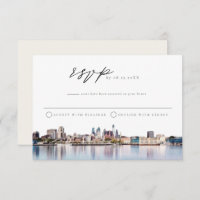 Tarjeta postal RSVP de PHILADELPHIA City Skyline