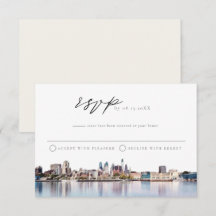Tarjeta postal RSVP de PHILADELPHIA City Skyline