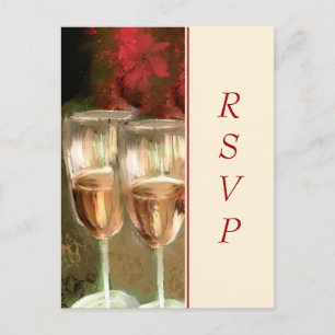 Tarjeta postal RSVP de pintura digital de lentes d