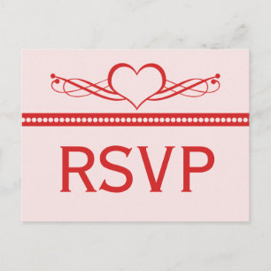 Tarjeta postal RSVP de Romantic Heart Swirls