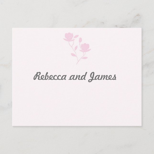 Tarjeta postal RSVP de Rosa de indemnidad (rosa) (Anverso)