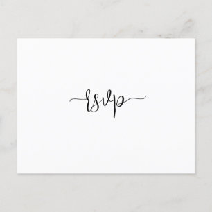 Tarjeta postal RSVP de simple escritura Minimalist