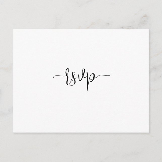 Tarjeta postal RSVP de simple escritura Minimalist (Anverso)