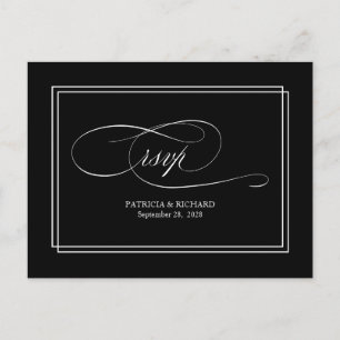 Tarjeta postal RSVP de simple matrimonio elegante 