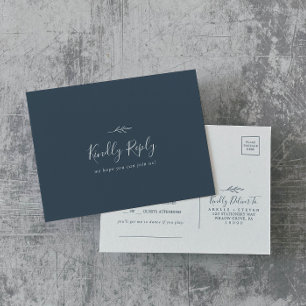 Tarjeta postal RSVP de solicitud de canción azul d