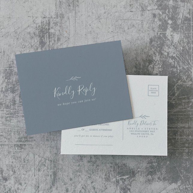 Tarjeta postal RSVP de solicitud de canción azul t (Subido por el creador)