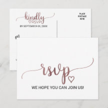 Tarjeta postal RSVP de solicitud de canción de cal