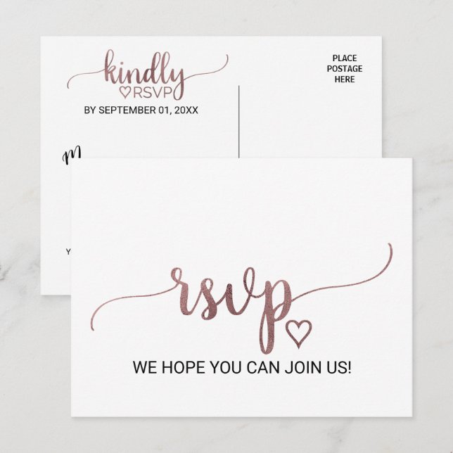 Tarjeta postal RSVP de solicitud de canción de cal (Anverso / Reverso)