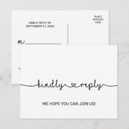 Tarjeta postal RSVP de solicitud de canción de Lov