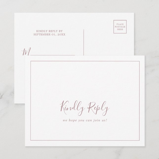 Tarjeta postal RSVP de solicitud de canción de oro (Anverso / Reverso)