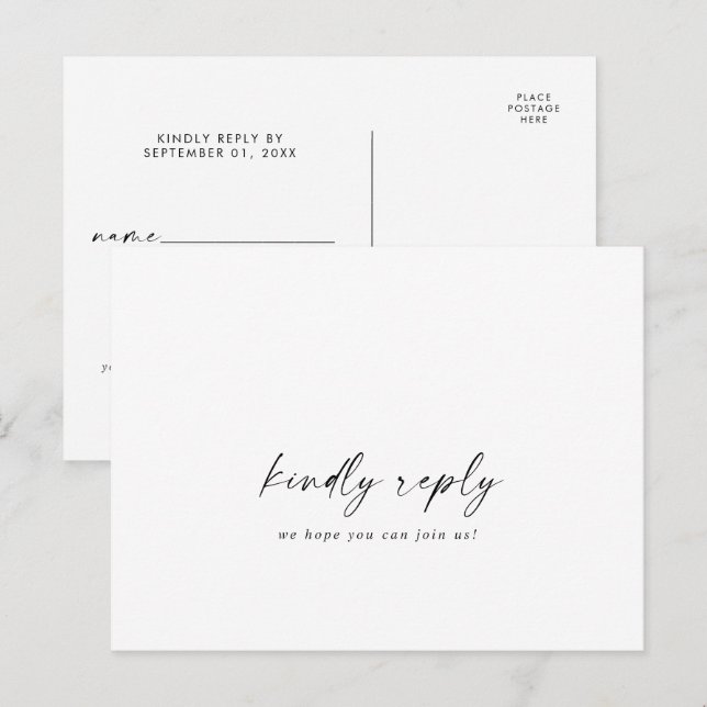 Tarjeta postal RSVP de solicitud de canción de scr (Anverso / Reverso)