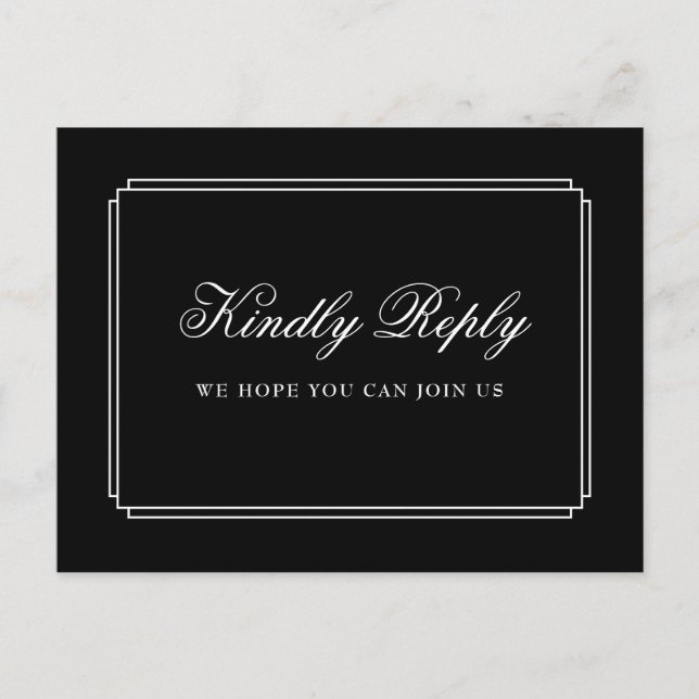 Tarjeta postal RSVP de solicitud de canción Deco e (Anverso)