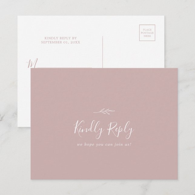 Tarjeta postal RSVP de solicitud de canción mínima (Anverso / Reverso)
