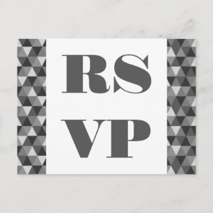 Tarjeta postal RSVP de Triángulos Geométricos Gris