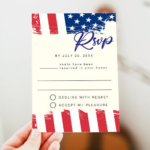 Tarjeta postal RSVP del Fiesta de bandera estadoun