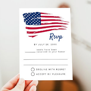 Tarjeta postal RSVP del Fiesta de bandera estadoun