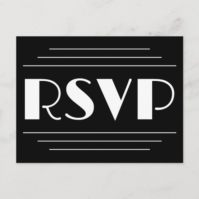 Tarjeta postal "RSVP" elegante y glamorosa (Anverso)