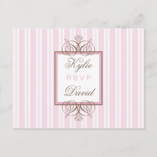 TARJETA POSTAL RSVP :: franja de parís - rosa