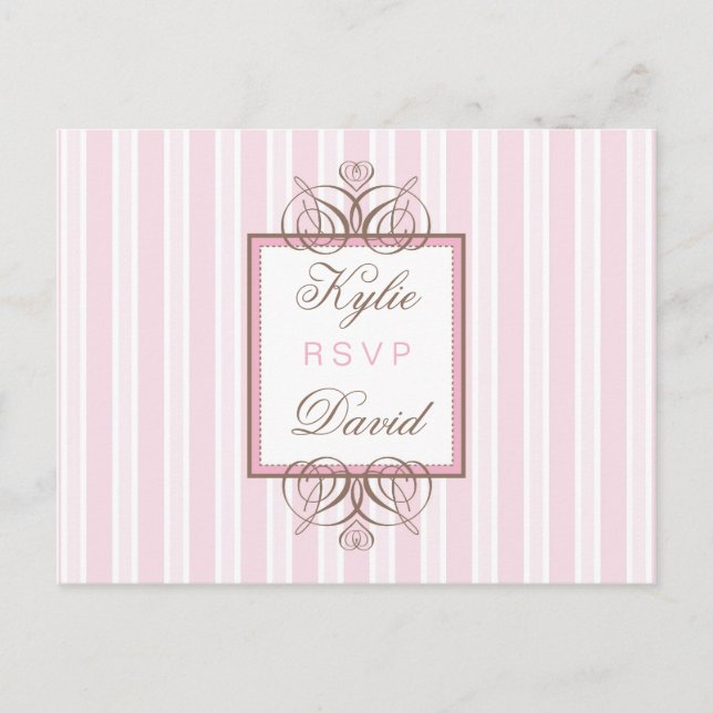 TARJETA POSTAL RSVP :: franja de parís - rosa (Anverso)