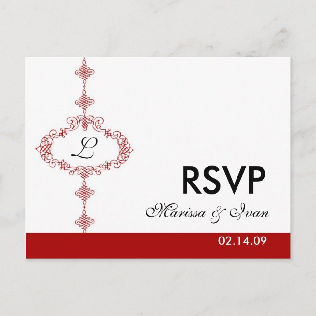 Tarjeta postal RSVP, Monograma (Anverso)
