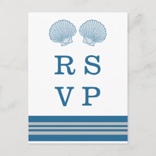 Tarjeta postal RSVP Nautical Blue Gray