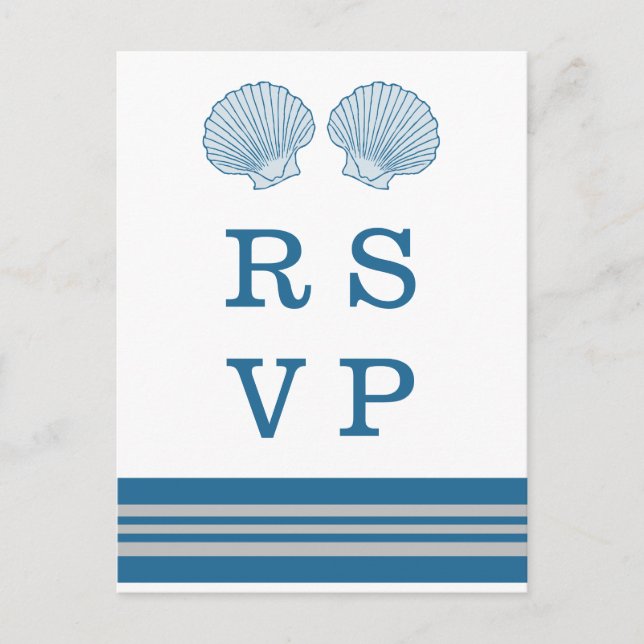 Tarjeta postal RSVP Nautical Blue Gray (Anverso)