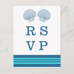 Tarjeta postal RSVP Nautical Blue Turquoise