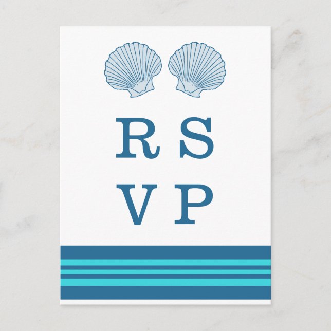 Tarjeta postal RSVP Nautical Blue Turquoise (Anverso)