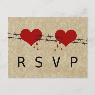 Tarjeta postal RSVP para Corazones con Alambre Bar