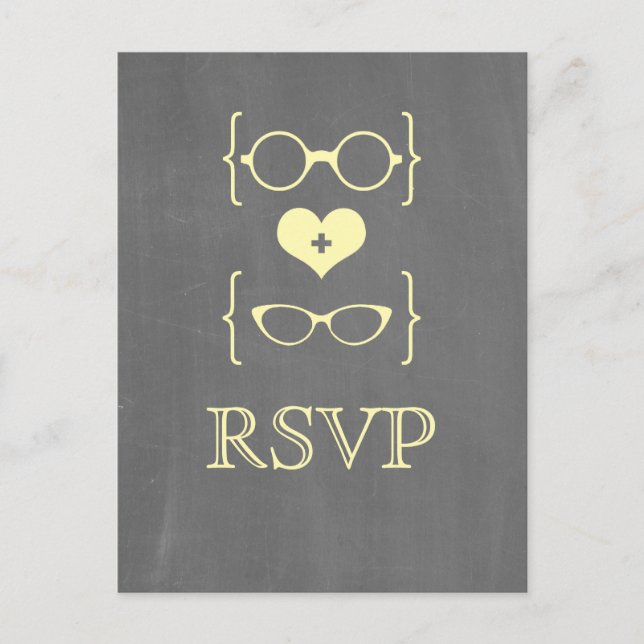 Tarjeta postal RSVP para gafas amarillas (Anverso)