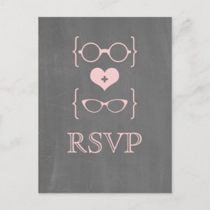 Tarjeta postal RSVP para gafas rosadas