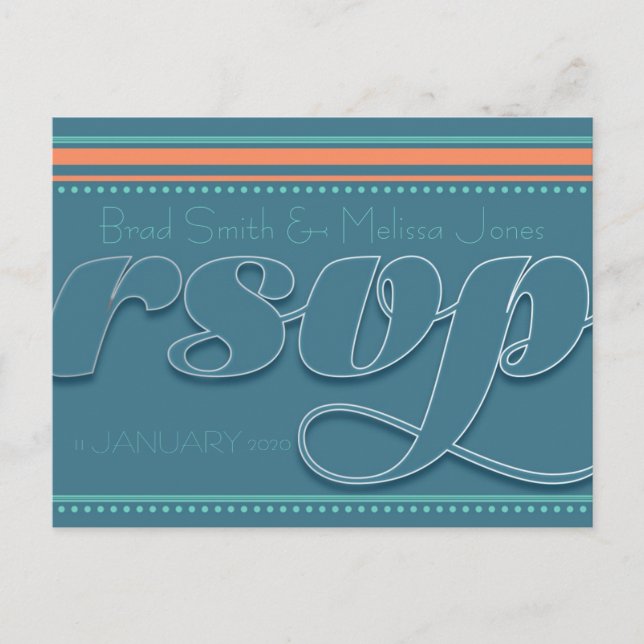 Tarjeta postal RSVP para Naranja y Casa de la Mone (Anverso)