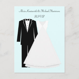 Tarjeta postal RSVP para Novia y Groom