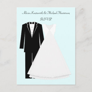 Tarjeta postal RSVP para Novia y Groom