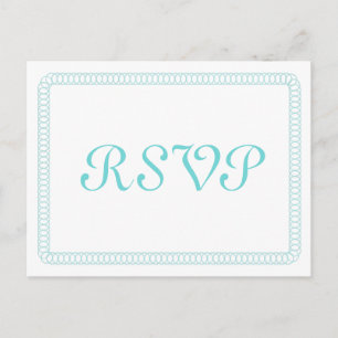 Tarjeta postal RSVP redondeada de Aqua