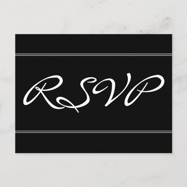 Tarjeta postal "RSVP" respetable y elegante (Anverso)