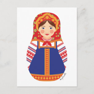 Tarjeta postal rusa de Matryoshka