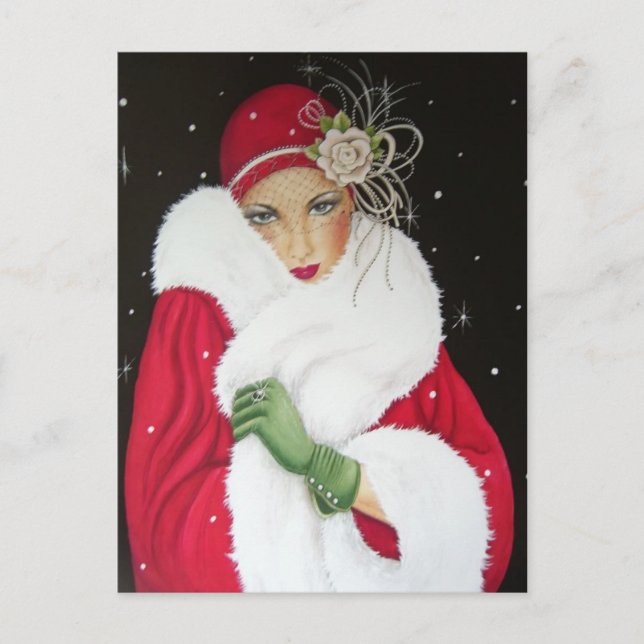 Tarjeta postal - Saludo de Navidad Art Déco 1930 (Anverso)