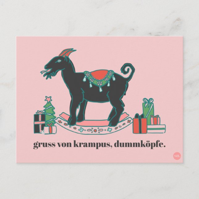 Tarjeta postal "Saludos desde Krampus" para Navida (Anverso)