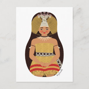 Tarjeta postal samoana de Matryoshka