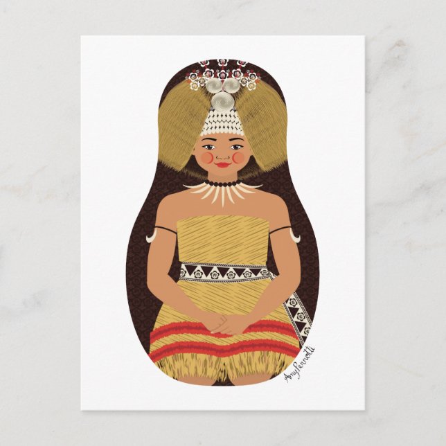 Tarjeta postal samoana de Matryoshka (Anverso)