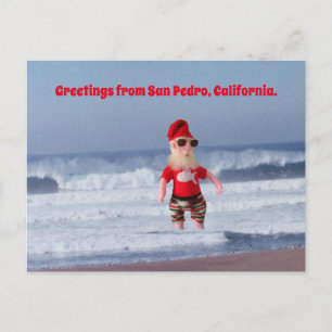 Tarjeta postal - Santa en el oleaje