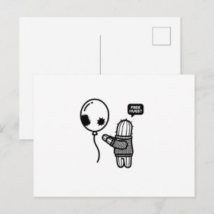 Tarjeta postal sarcástica de abrazos gratis de cac