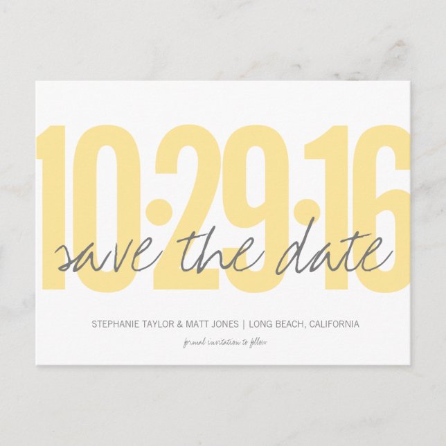 Tarjeta Postal Save The Date, Fecha Grande (Anverso)